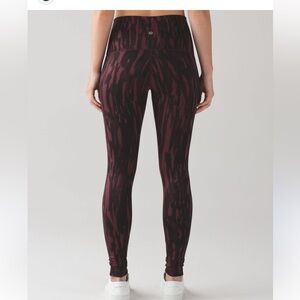 Lululemon Athletica Maroon Patterned Leggings